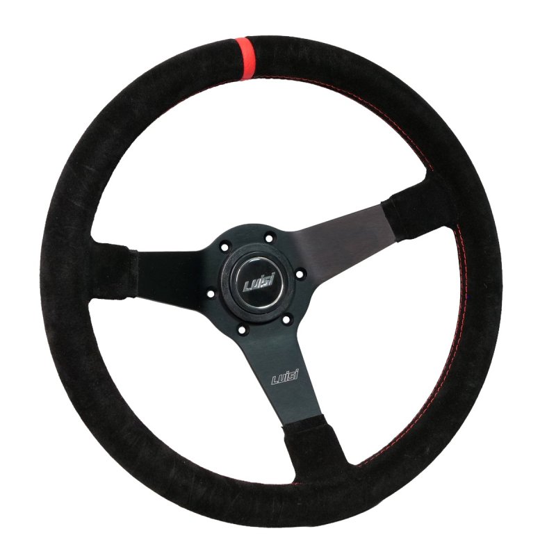 Luisi Mirage Corsa Sportlenkrad Wildleder schwarz / rot geschüsselt & TÜV Prüfbericht